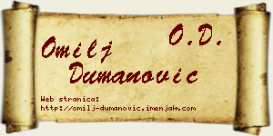 Omilj Dumanović vizit kartica